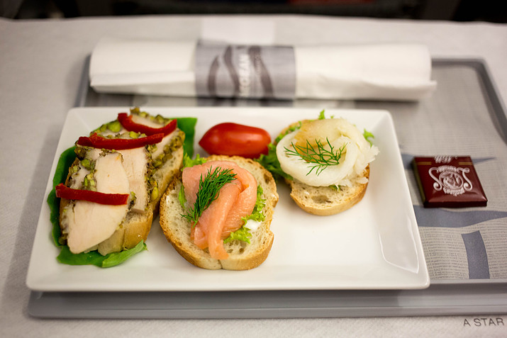 Aegean domestic business class meal