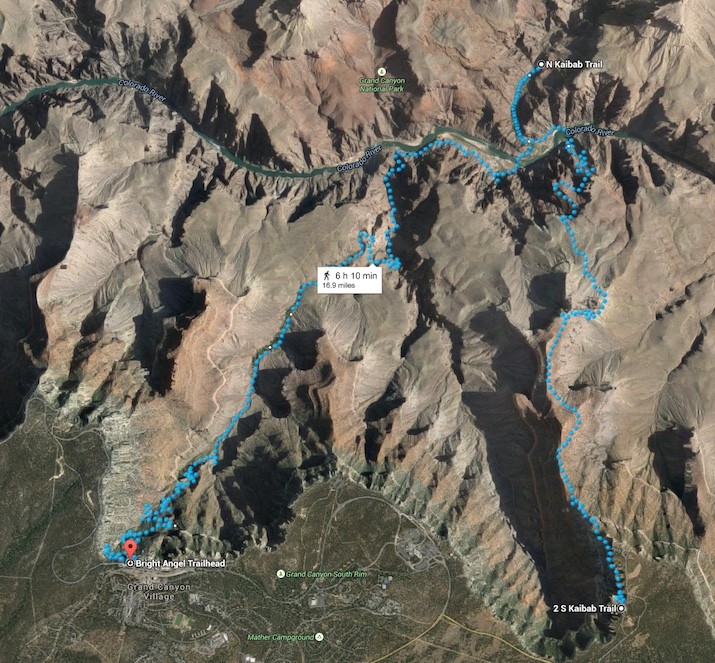 Grand Canyon hike map